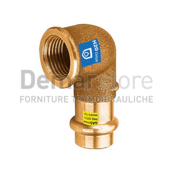 Gomito a Pressare in Bronzo per Acqua-Gas Femmina Diam. 18 x 3/4" Gomito a Pressare in Bronzo per Acqua-Gas Femmina Diam. 18 x 3/4"