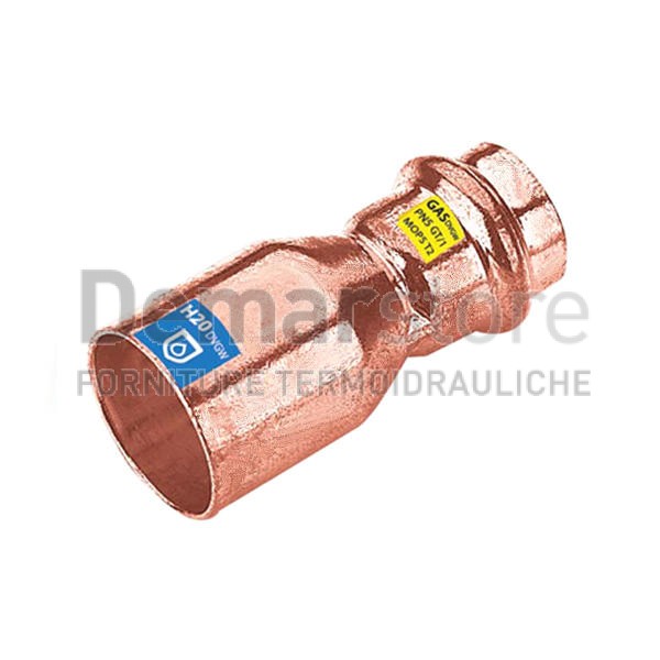 Riduzione a Pressare in Rame per Acqua-Gas Diam. M.28 x F.22