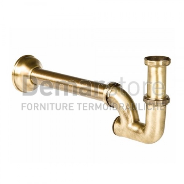 Sifone a S Bronzato con Tappo di Ispezione Attacco 1"1/4 x 32 mm Sifone a S Bronzato con Tappo di Ispezione Attacco 1"1/4 x 32 mm