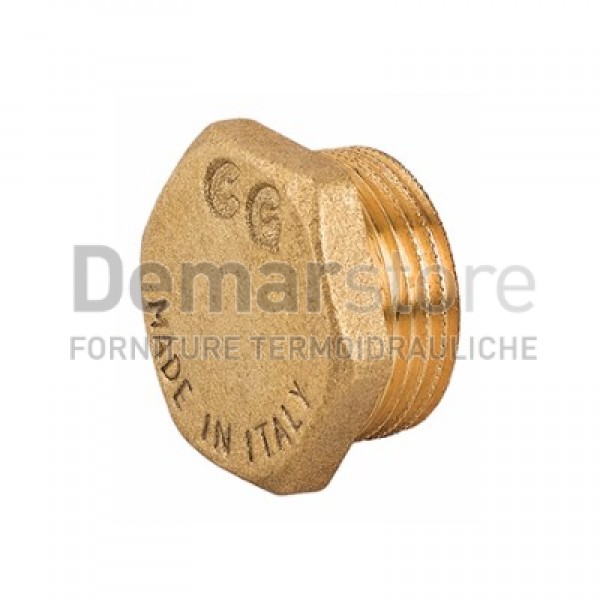 Tappo in Ottone Giallo Maschio 3/4"