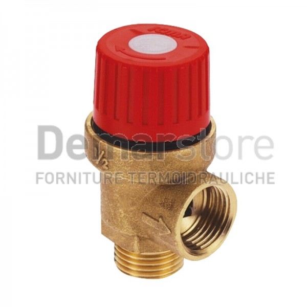 Valvola di Sicurezza Attacco Maschio 1/2" | 3 Bar Valvola di Sicurezza Attacco Maschio 1/2" | 3 Bar