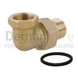 Bocchettone in Ottone Giallo | Curvo con O-Ring | MF | Diam. 1"