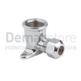 Gomito Ottone Cromato Lucido Flangiato | Femmina 1/2" x Diam.10