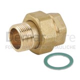 Bocchettone in Ottone Giallo | Diritto con Sede Piana | MF | Diam. 1"1/4