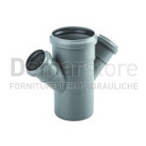 Braga Innesto Ridotta Doppia per Scarichi a 45° D. 90x40x40