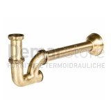 Sifone a "S" Bronzato con Tappo di Ispezione Attacco 1" x 26 mm