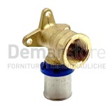 Gomito a Pressare Femmina Flangiato APE per Tubo Multistrato Diam. 16 x 1/2"