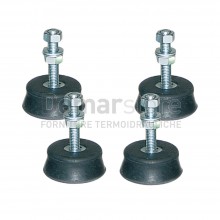 Set 4 Piedini Antivibranti con Fissaggi M.10 | mm. 56x20 | Kg.150