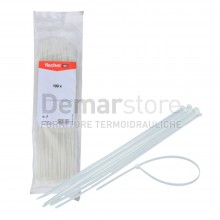 Fascette di Cablaggio in Nylon | Bianche | 4.8x350 mm | (Pz.100)
