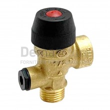 Valvola di Sicurezza 3 Bar M.1/2" con Attacco Manometro