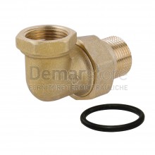 Bocchettone in Ottone Giallo | Curvo con O-Ring | MF | Diam. 1"1/4