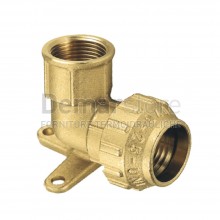 Gomito Flangiato in Ottone Femmina per Tubo in Polietilene | Diam. 20 x 1/2"