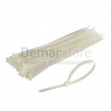 Fascette di Cablaggio in Nylon | Bianche | 2.5x100 mm | (Pz.100)