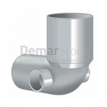 Curva WC Grigia PVC ad Incollaggio con Attacchi Laterali Diam. 100 x 40