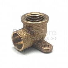 Gomito Bronzo a Saldare Femmina Flangiato 16 x 1/2"