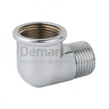 Gomito Ottone Cromato Lucido MF 3/8"