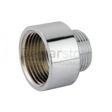 Prolunga Ridotta Ottone Cromato Lucido MF 3/8" x 1/2"
