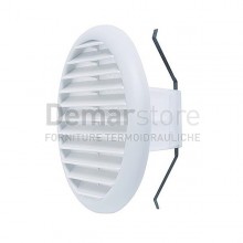 Griglia di Aerazione PVC Bianca Tonda Ø100 mm con Molla per Fori da 50/80