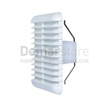 Griglia di Aerazione PVC Bianca Quadra 190x190 mm con Molla per Fori da 125/160