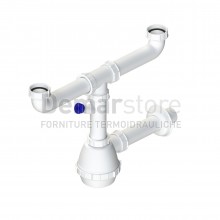 Sifone Lavello a 2 Vie in PVC 1"1/2 x Ø40 | Attacco Lavatrice | a  Bottiglia