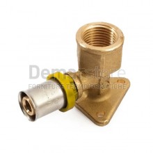 Gomito a Pressare Femmina Flangiato per Tubo GAS Multistrato Diam. 16 x 1/2"