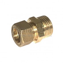 Raccordo a Stringere per Tubo Rame Diritto Maschio D.10x3/8"