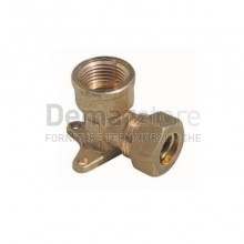Gomito a Stringere per Tubo Rame Femmina Flangiato Diam. 16 x 1/2"