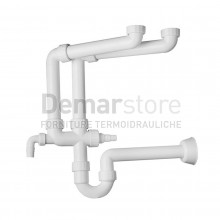 Sifone Lavello a 2 Vie in PVC 1"1/2 x Ø40 | Salvaspazio | Praktik2