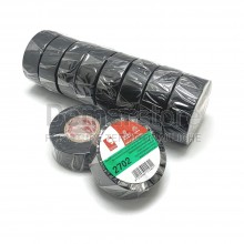 Set 10 Nastri Isolanti in PVC Mt.25 Larghezza mm.25 Nero