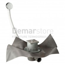 Colonna Scarico Vasca in Muratura con Foglio di Isolamento cm.50x50 e Griglia Inox cm.10x10