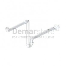 Sifone Lavabo Salvaspazio Autopulente con Eccentrico Diam. 1"-1"1/4 x 32