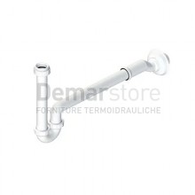 Sifone a "S" Abs Attacco 1"+ 1"1/4 Bianco con eccentrico Diam.32