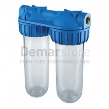 Filtro Contenitore ATLAS | 10" | Duplex Plus | 3P SX | Attacco BFO | Diam. 1"