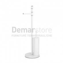 Piantana Colonna Porta Scopino Bianco/Cromo METAFORM | Mod. WINDOR