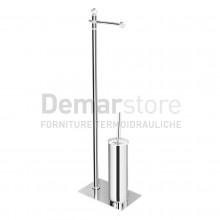 Piantana Colonna Porta Scopino Bianco/Cromo | Mod. COVER ECO