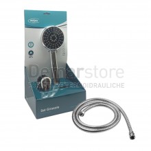 Set Doccetta 3 Getti in ABS Cromato + Supporto e Flex Doccia Cm.150 | Girasole