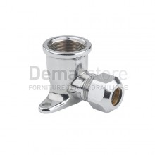 Gomito Ottone Cromato Lucido Flangiato | Femmina 1/2" x Diam.10