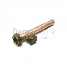 Tubo Rame con Cartella e Dado con Attacco Lavaggio Diritto Diam. 14 x 1/2"