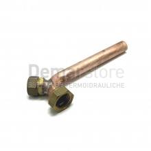 Tubo Rame con Cartella e Dado con Attacco Lavaggio Curvo Diam. 14 x 1/2"