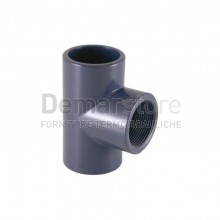 Tee in PVC-U | PN16 | Incollaggio-Filettato F. | Ø 32 x 1" x 32