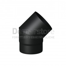 Curva Nera 45° MF per Stufe a Legna | Acciao al Carbonio mm.2 | Diam.130
