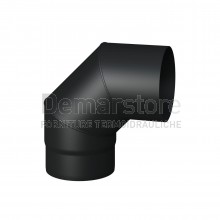 Curva Nera 90° MF per Stufe a Legna | Acciao al Carbonio mm.2 | Diam.130