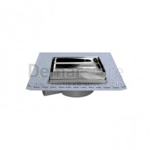 Piletta Doccia a Pavimento con Chiusino in Acciaio Portapiastrelle | cm.13x13