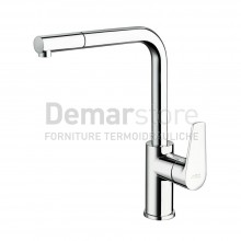 Miscelatore FEV | Serie Line | Lavello Cucina Pull Out con Doccia Estraibile | Cromo | LN0660/1CR