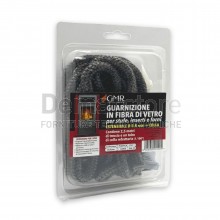 Kit Guarnizione in Fibra per Stufe e Camini + Colla 1100° | Mt. 2,5 | Estensibile Ø 9-12 mm