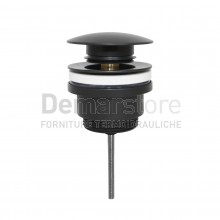 Piletta Click Clack Tonda Universale | Attacco 1"1/4 | Nero Opaco