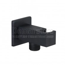 Presa Acqua 1/2" con Supporto Modello Lusso | Quadra | Nero Opaco