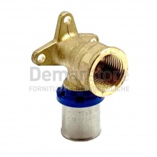 Gomito a Pressare Femmina Flangiato APE per Tubo Multistrato Diam. 16 x 1/2"