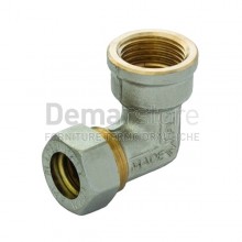 Gomito a Stringere per Tubo Rame Femmina Diam. 18 x 3/4"