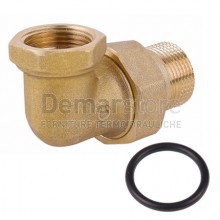 Bocchettone in Ottone Giallo | Curvo con O-Ring | MF | Diam. 1/2